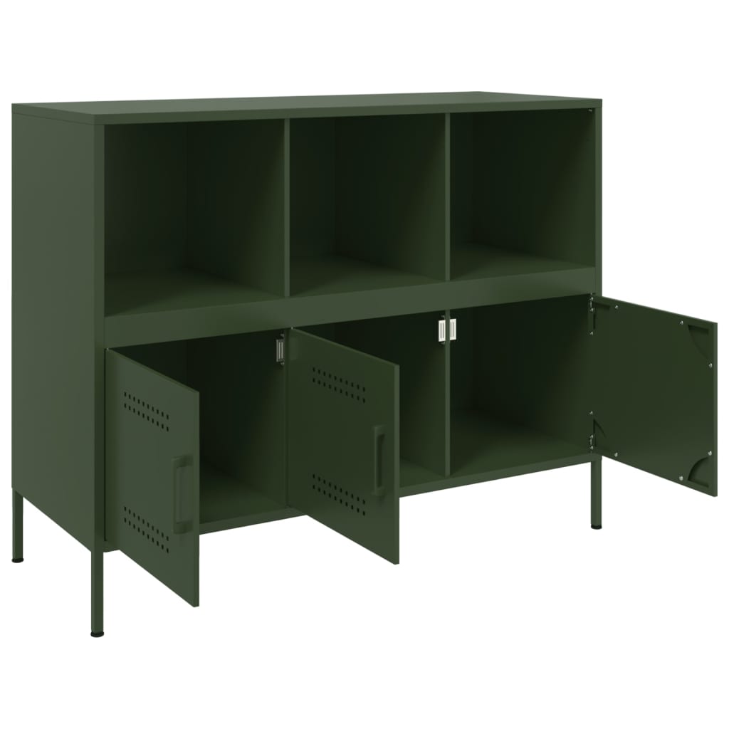 Credenza Verde Oliva 100,5x39x79 cm in Acciaio - homemem39