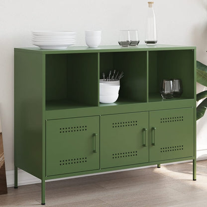 Credenza Verde Oliva 100,5x39x79 cm in Acciaio - homemem39