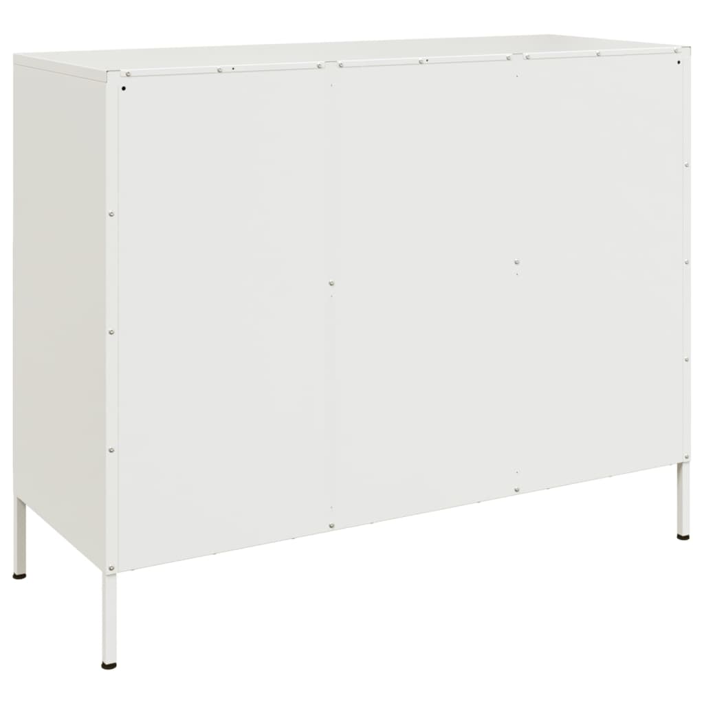 Credenza Bianca 100,5x39x79 cm in Acciaio - homemem39