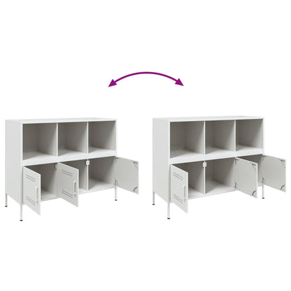 Credenza Bianca 100,5x39x79 cm in Acciaio - homemem39