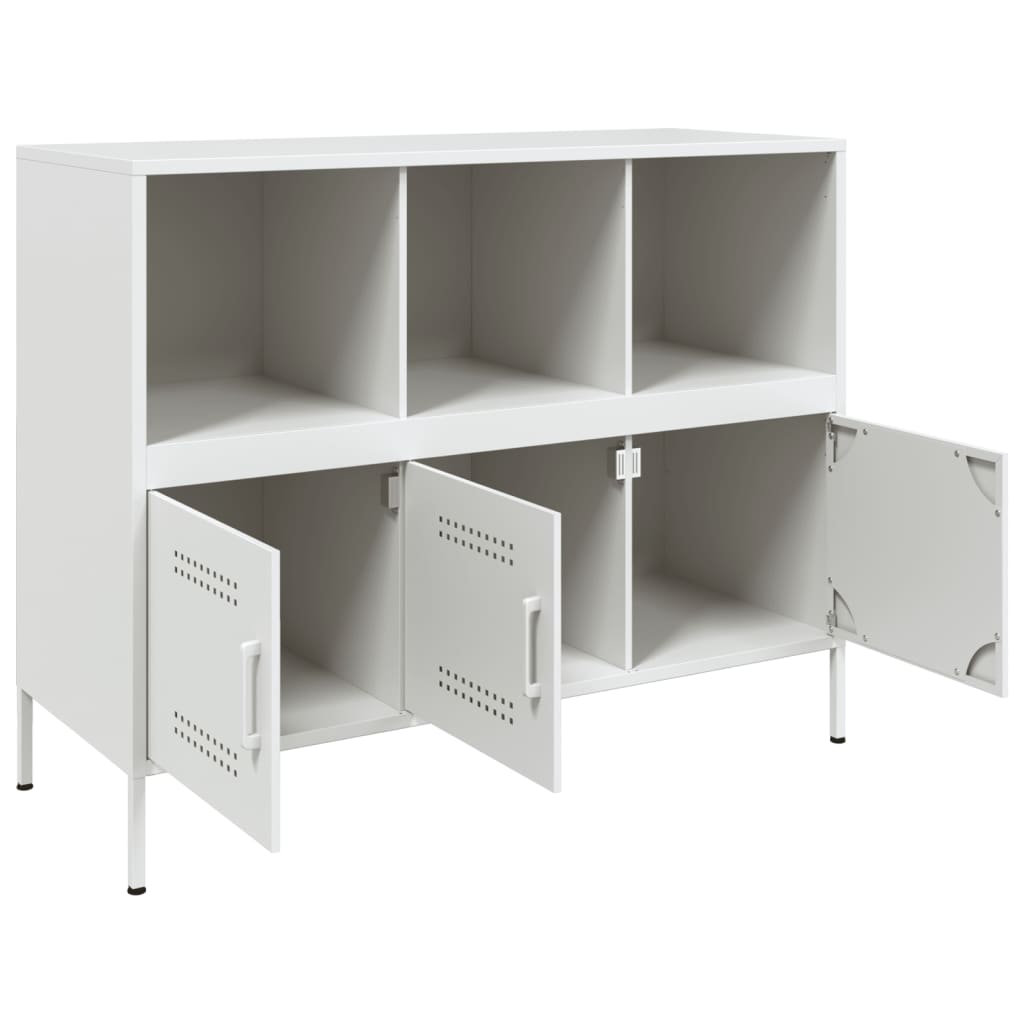 Credenza Bianca 100,5x39x79 cm in Acciaio - homemem39