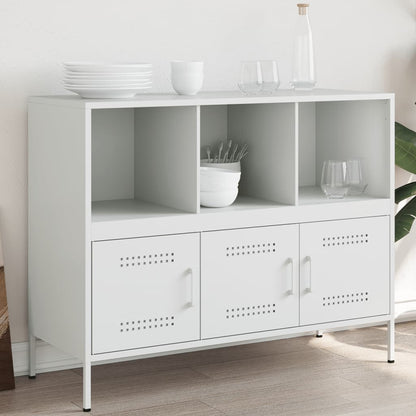 Credenza Bianca 100,5x39x79 cm in Acciaio - homemem39