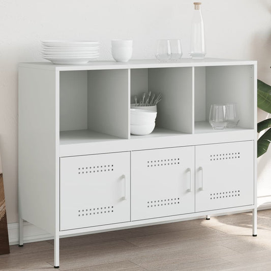Credenza Bianca 100,5x39x79 cm in Acciaio - homemem39