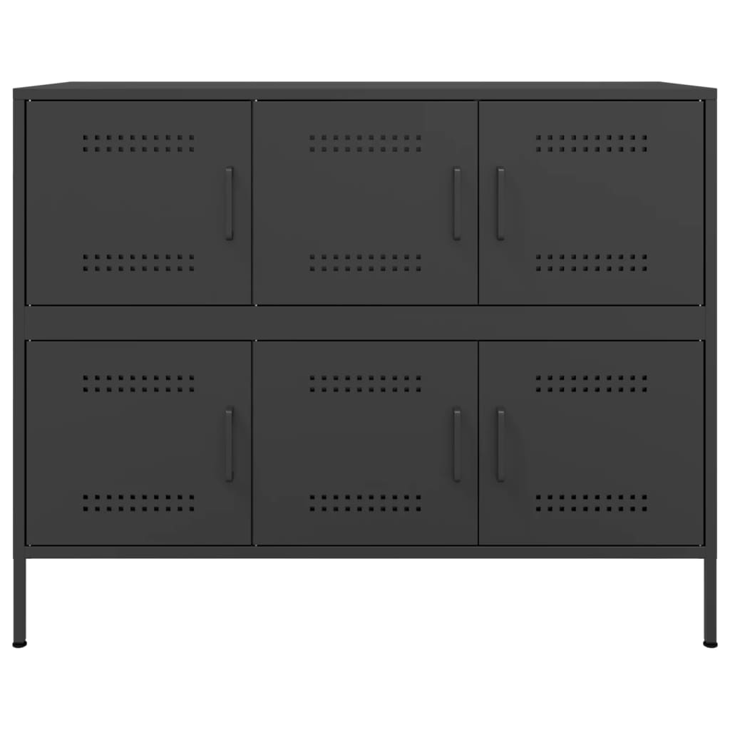 Credenza Nera 100,5x39x79 cm in Acciaio