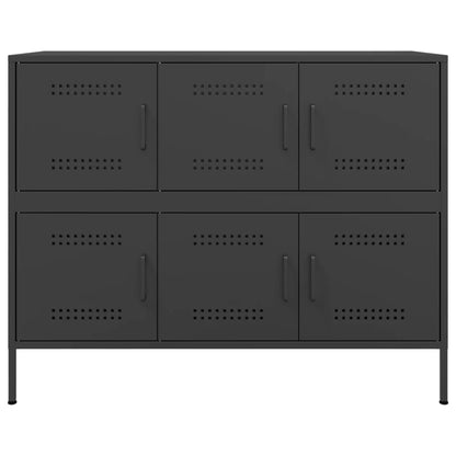 Credenza Nera 100,5x39x79 cm in Acciaio