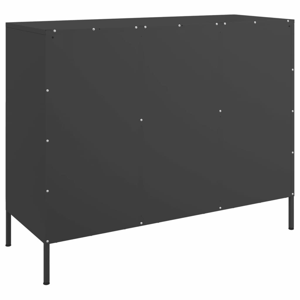 Credenza Nera 100,5x39x79 cm in Acciaio | homemem39