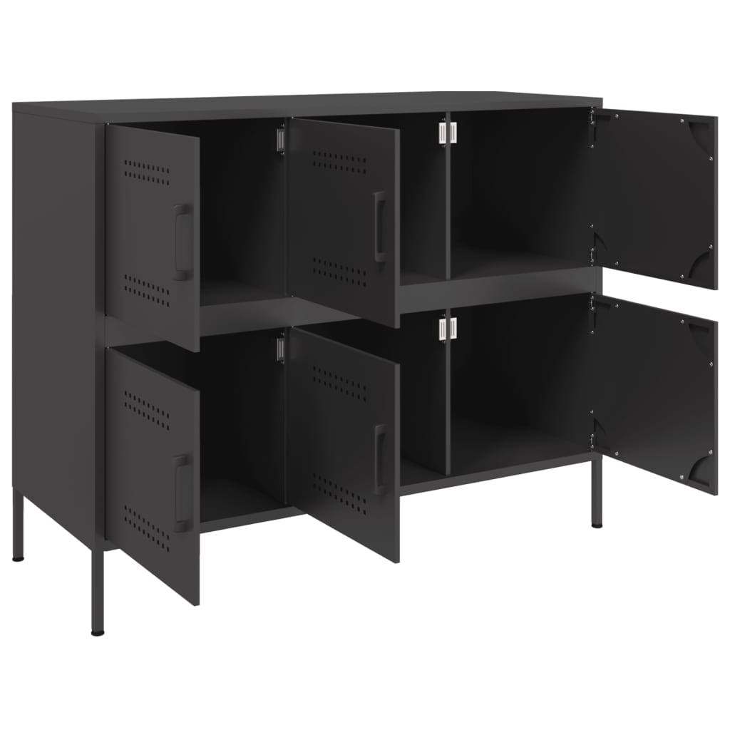 Credenza Nera 100,5x39x79 cm in Acciaio | homemem39