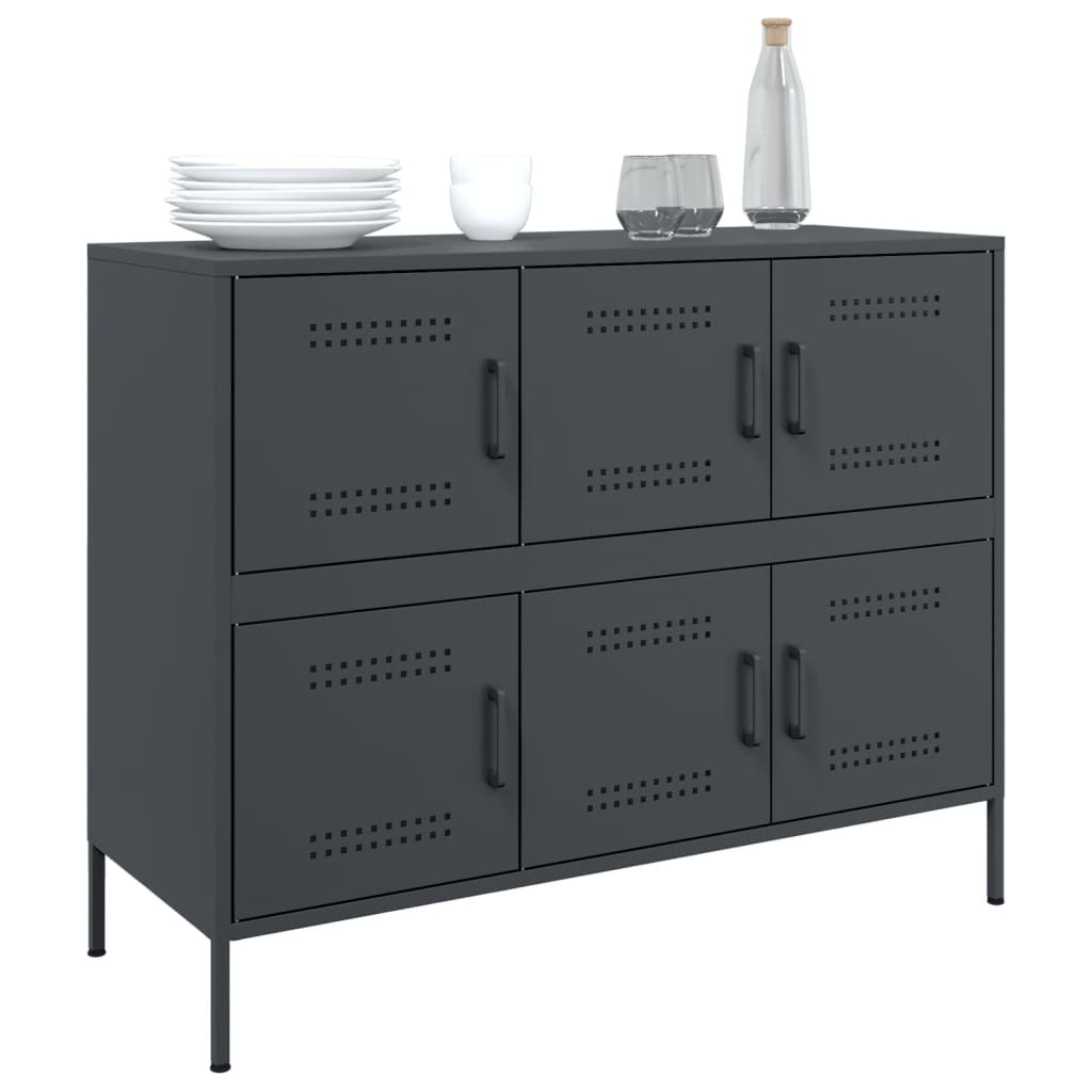 Credenza Antracite 100,5x39x79 cm in Acciaio | homemem39