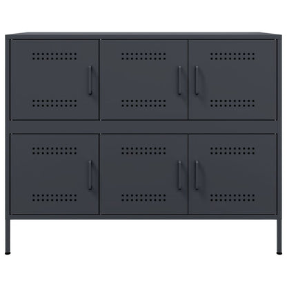 Credenza Antracite 100,5x39x79 cm in Acciaio | homemem39