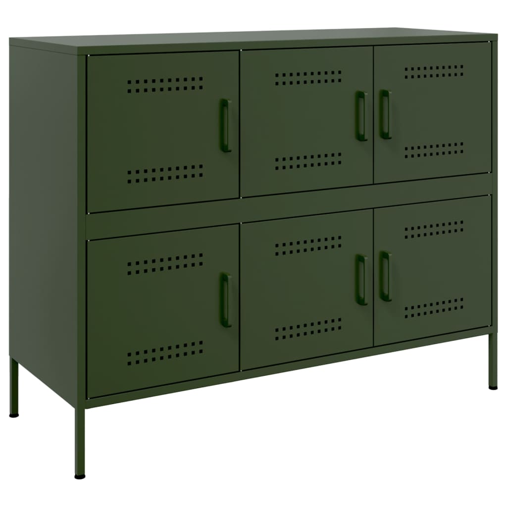 Credenza Verde Oliva 100,5x39x79 cm in Acciaio | homemem39