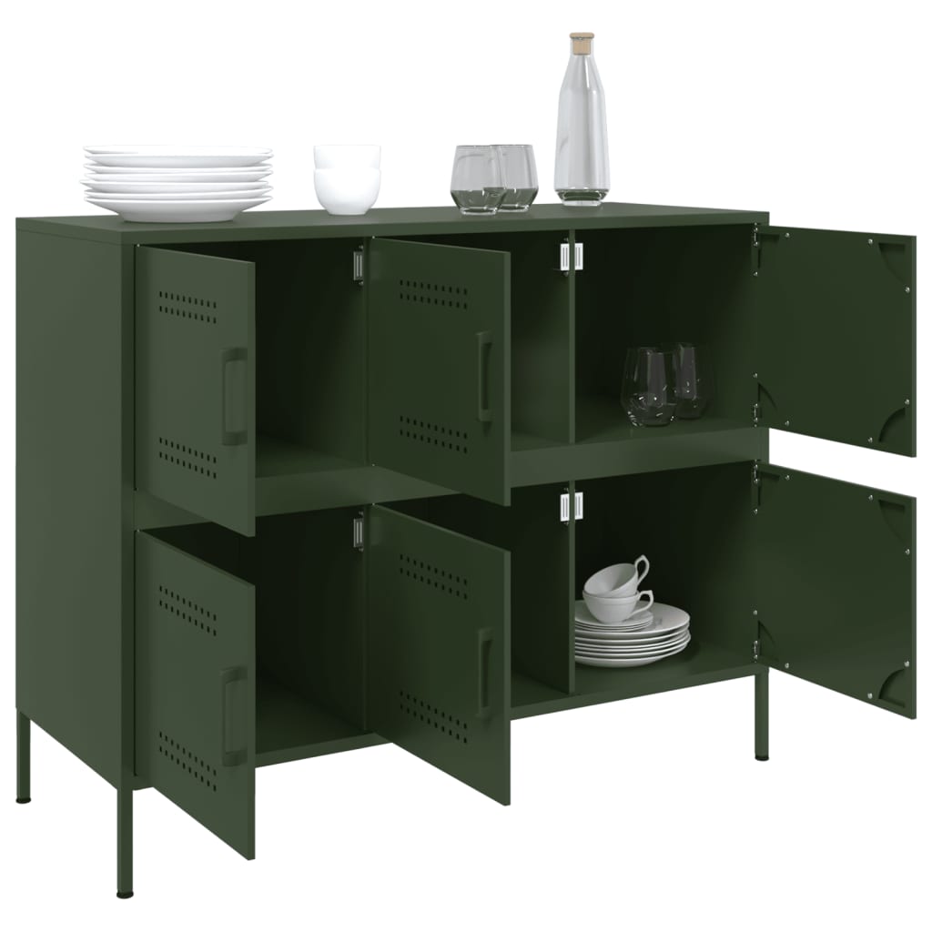 Credenza Verde Oliva 100,5x39x79 cm in Acciaio | homemem39