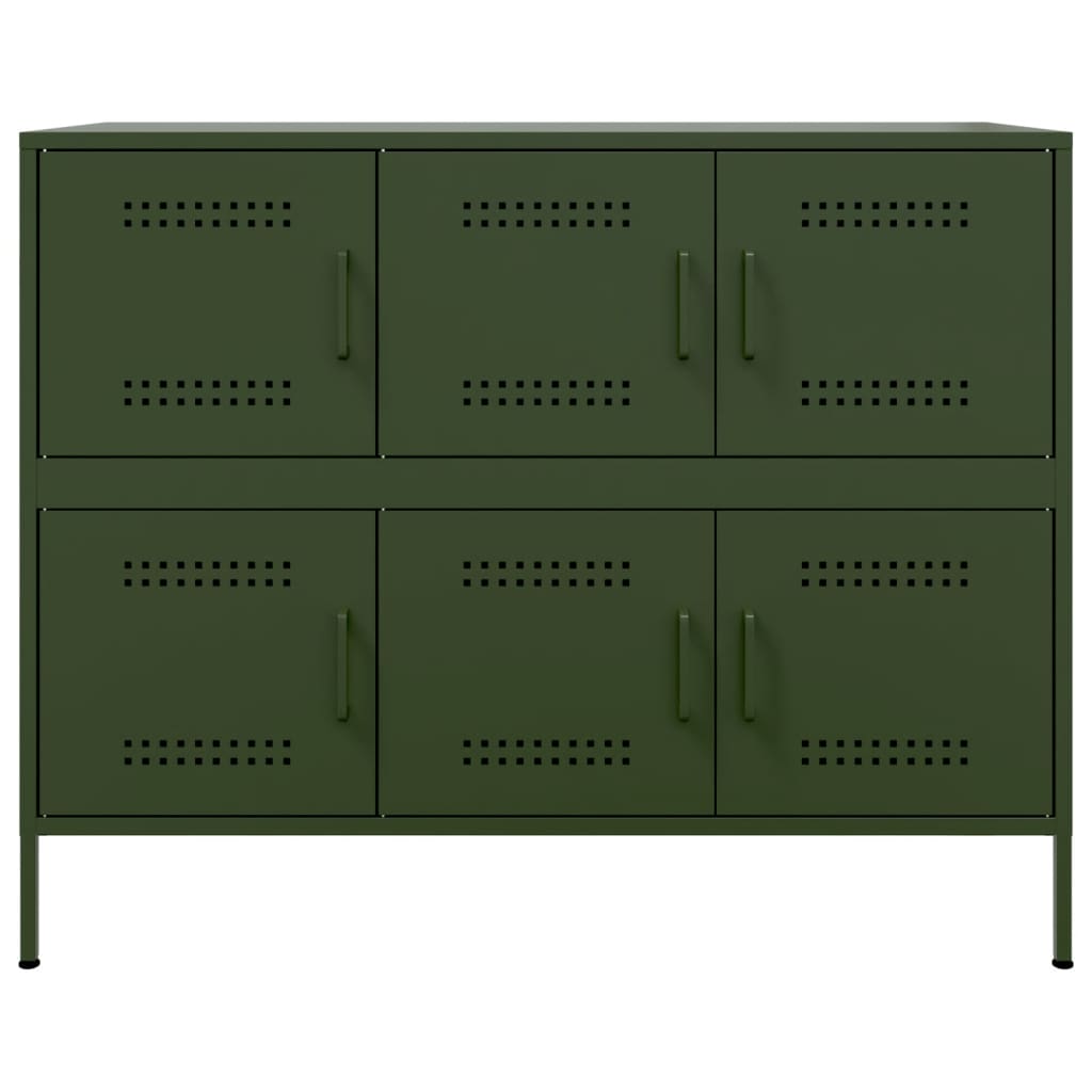 Credenza Verde Oliva 100,5x39x79 cm in Acciaio | homemem39