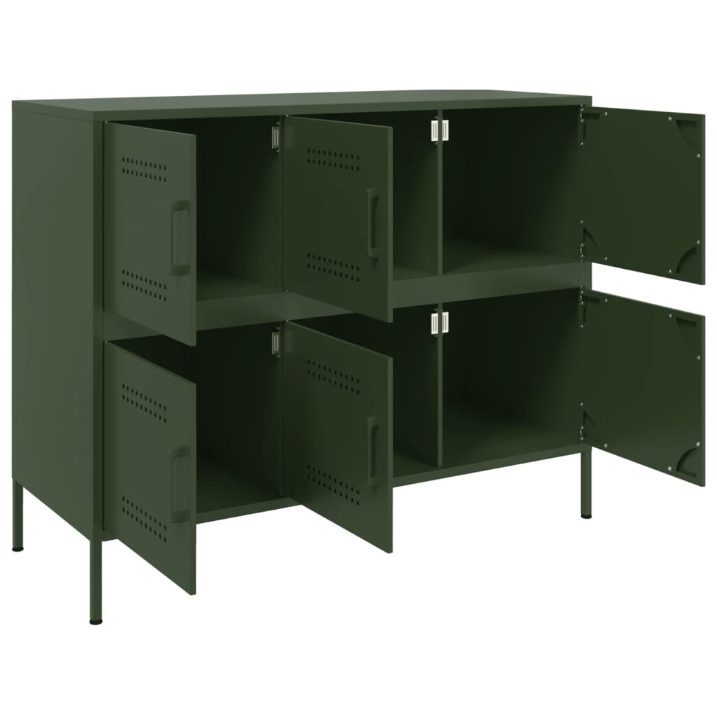 Credenza Verde Oliva 100,5x39x79 cm in Acciaio | homemem39