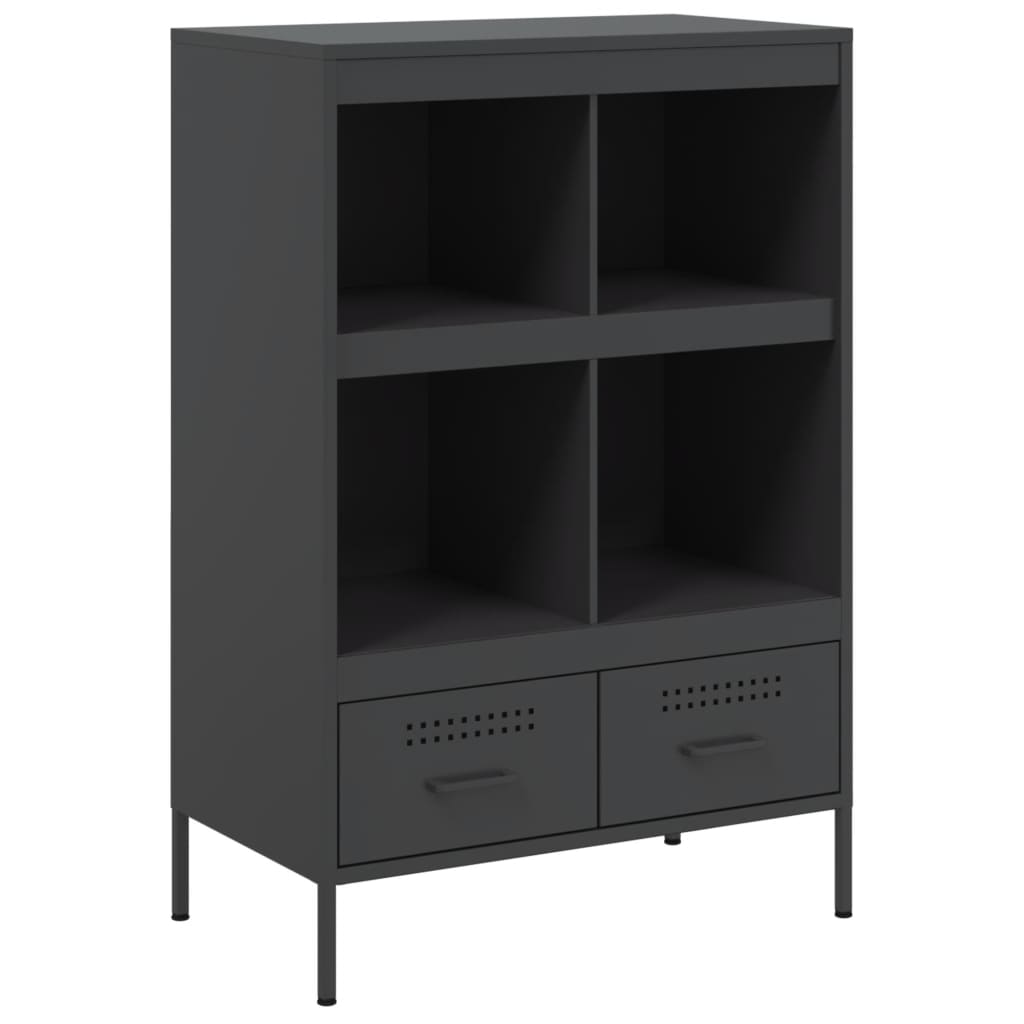 Credenza Nera 68x39x101,5 cm in Acciaio - homemem39