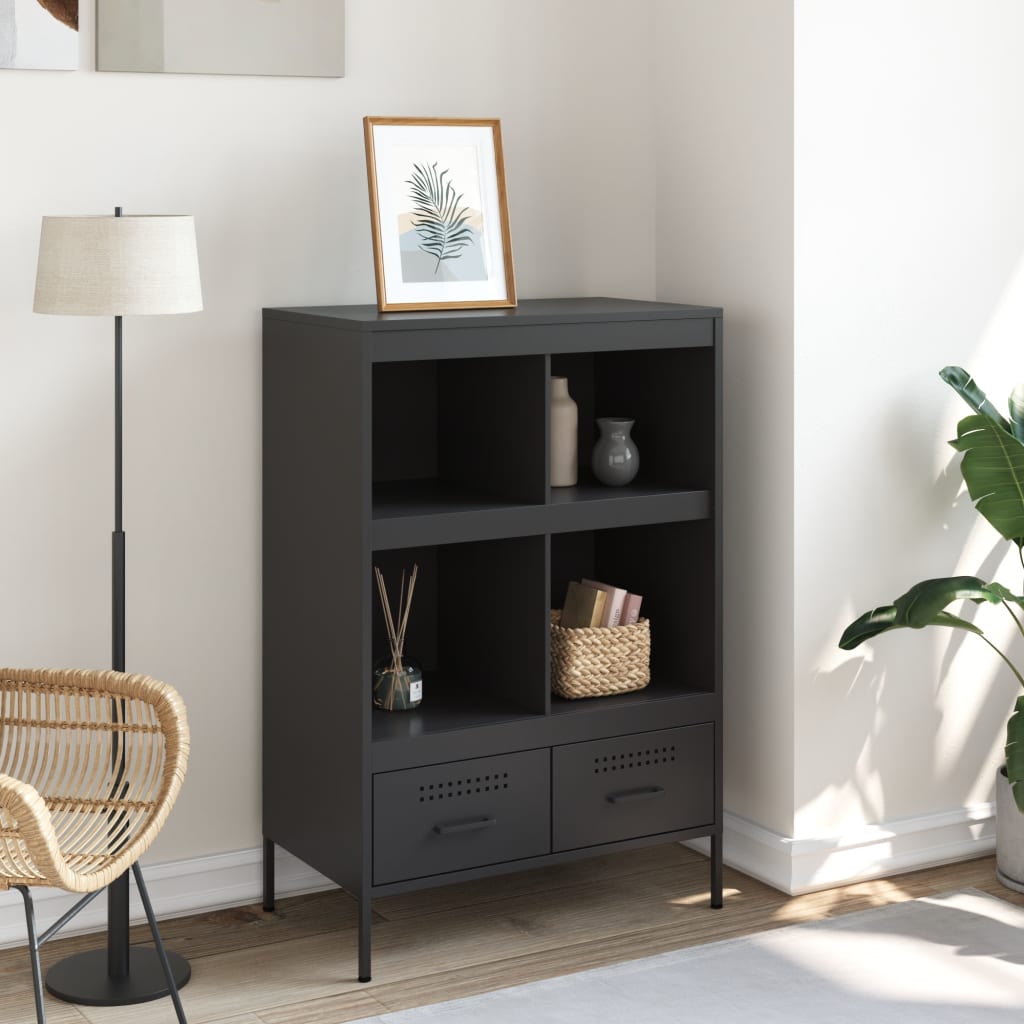 Credenza Nera 68x39x101,5 cm in Acciaio | homemem39