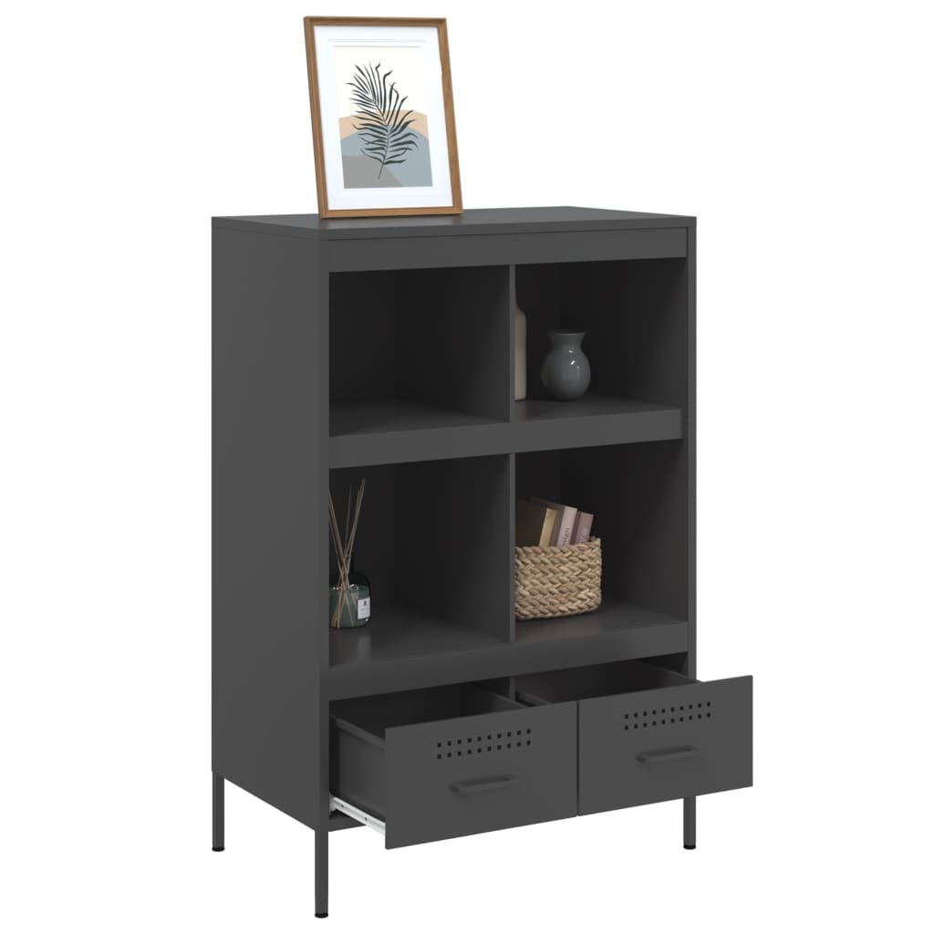Credenza Nera 68x39x101,5 cm in Acciaio | homemem39