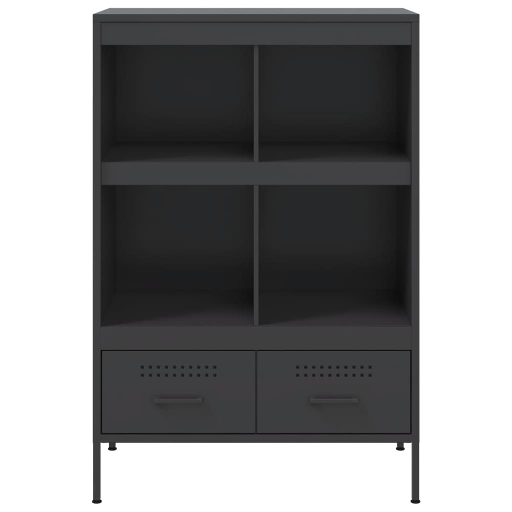 Credenza Nera 68x39x101,5 cm in Acciaio - homemem39