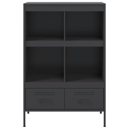 Credenza Nera 68x39x101,5 cm in Acciaio - homemem39