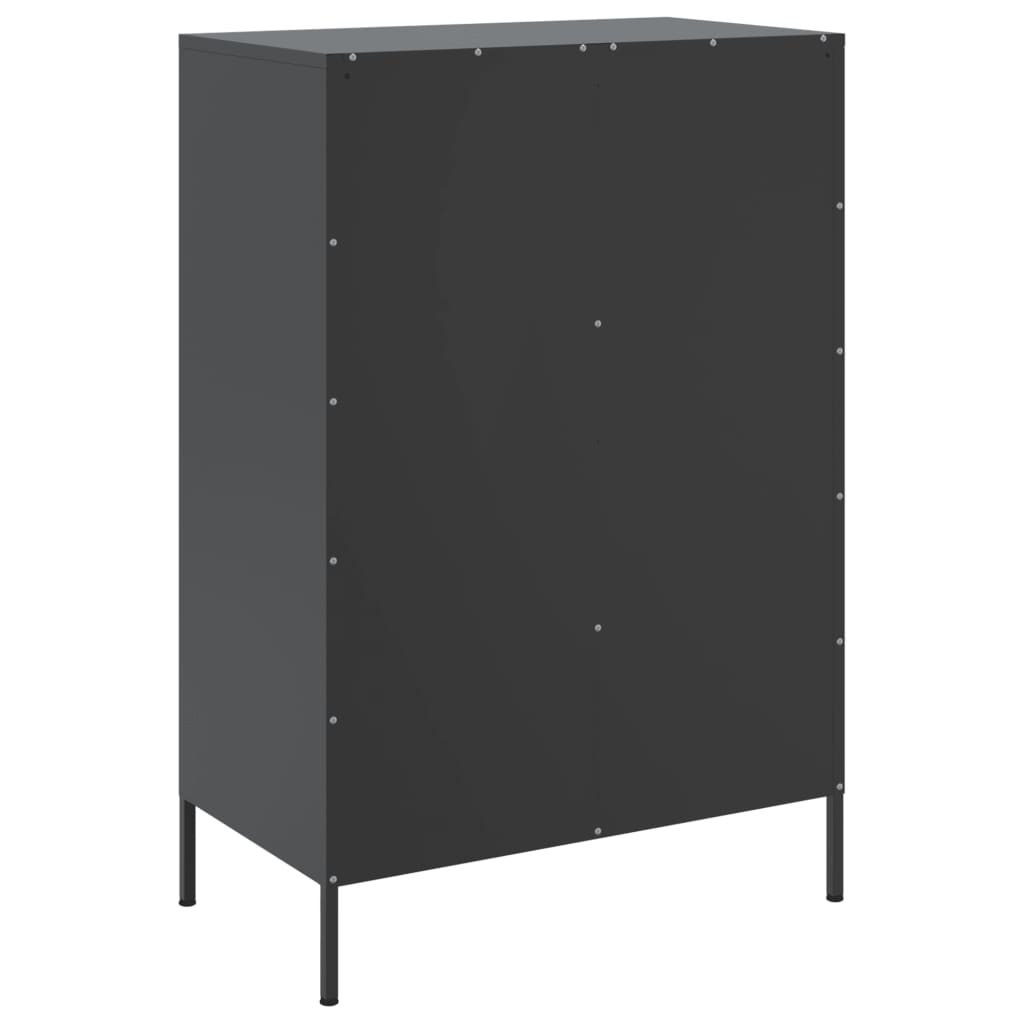 Credenza Nera 68x39x101,5 cm in Acciaio - homemem39