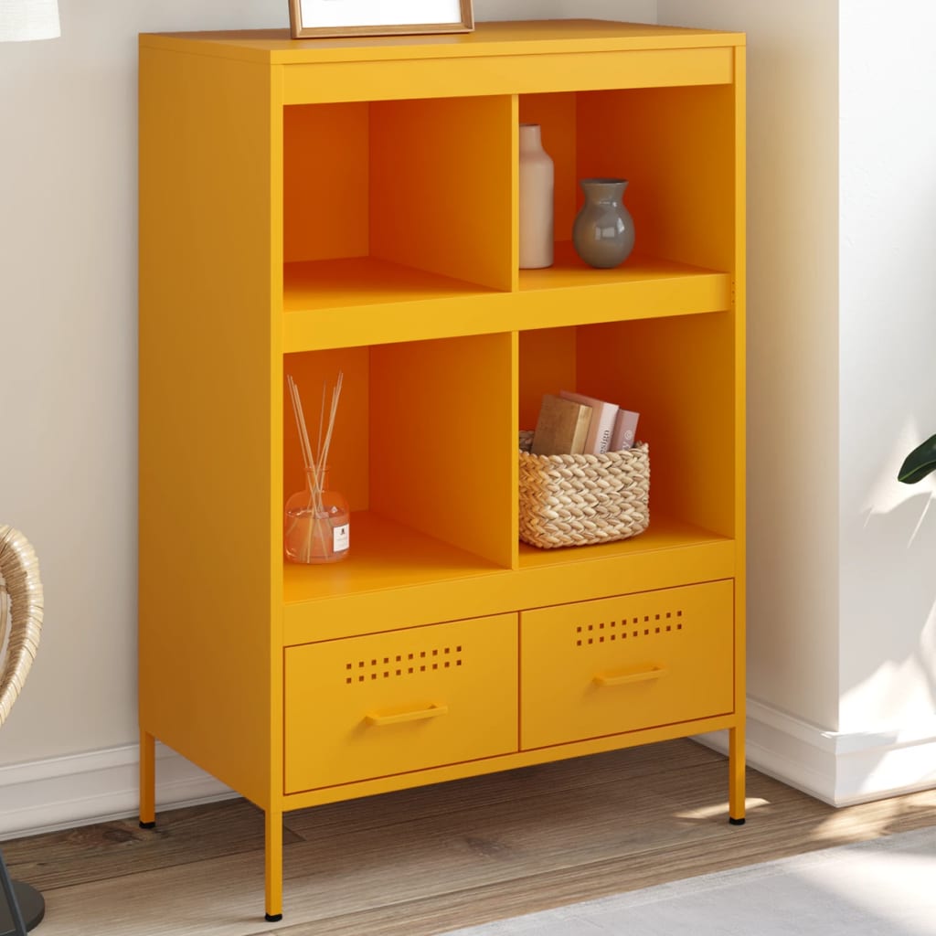Credenza Giallo Senape 68x39x101,5 cm in Acciaio - homemem39