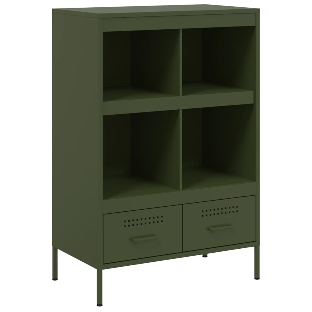 Credenza Verde Oliva 68x39x101,5 cm in Acciaio - homemem39