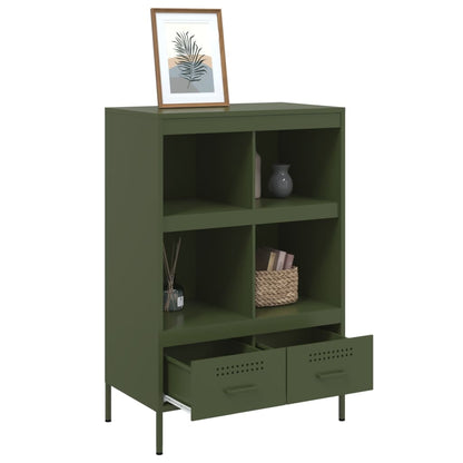 Credenza Verde Oliva 68x39x101,5 cm in Acciaio - homemem39