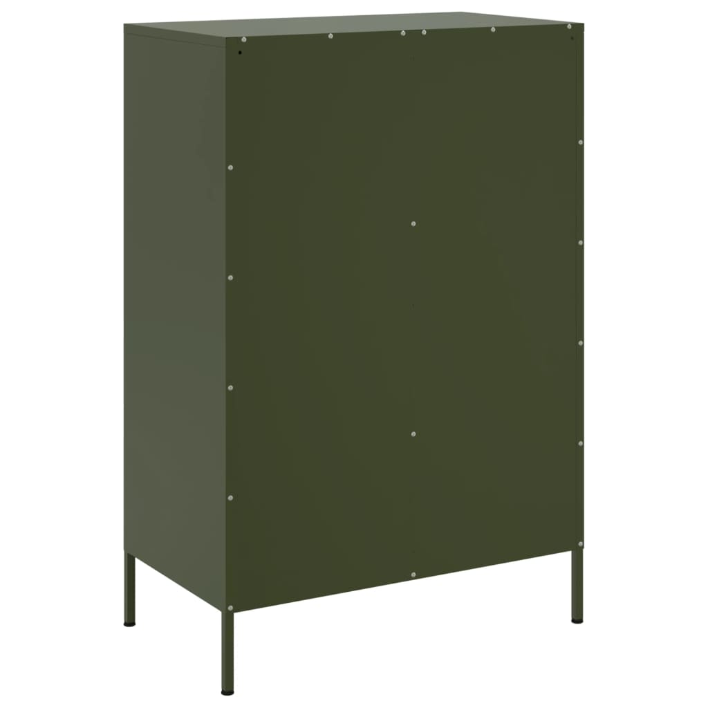 Credenza Verde Oliva 68x39x101,5 cm in Acciaio - homemem39