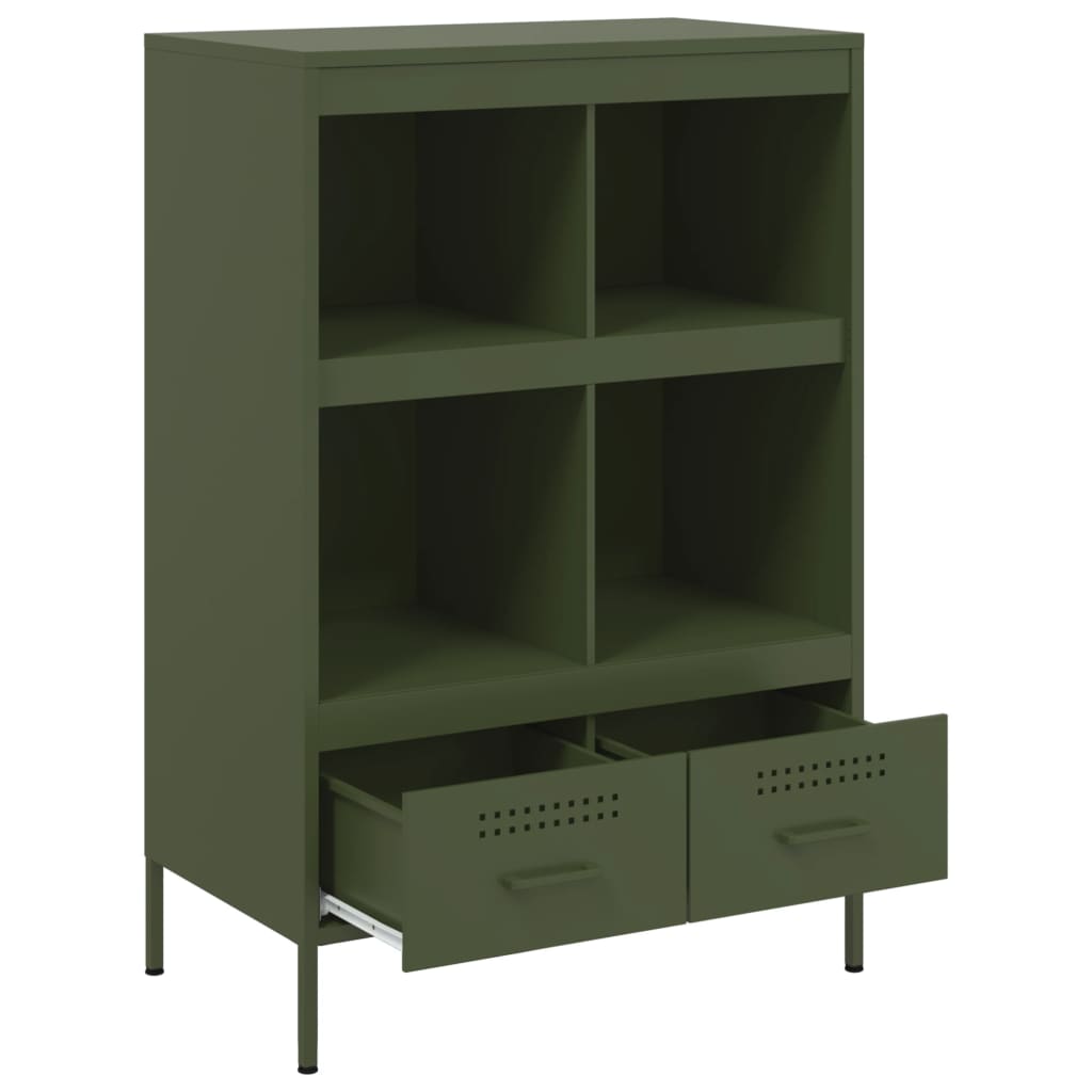 Credenza Verde Oliva 68x39x101,5 cm in Acciaio | homemem39