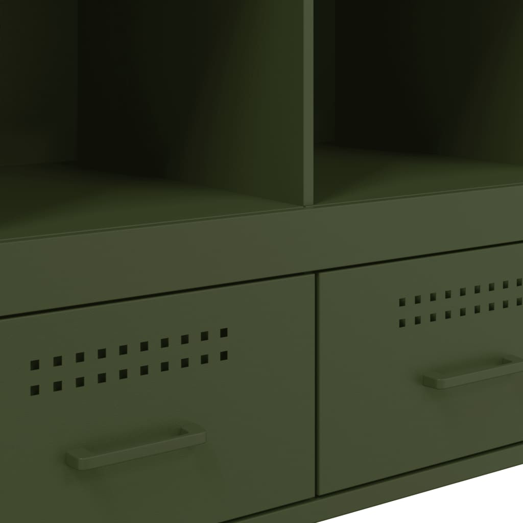 Credenza Verde Oliva 68x39x101,5 cm in Acciaio - homemem39