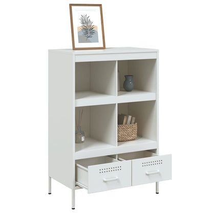 Credenza Bianca 68x39x101,5 cm in Acciaio - homemem39