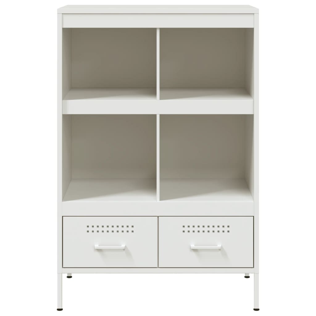 Credenza Bianca 68x39x101,5 cm in Acciaio - homemem39
