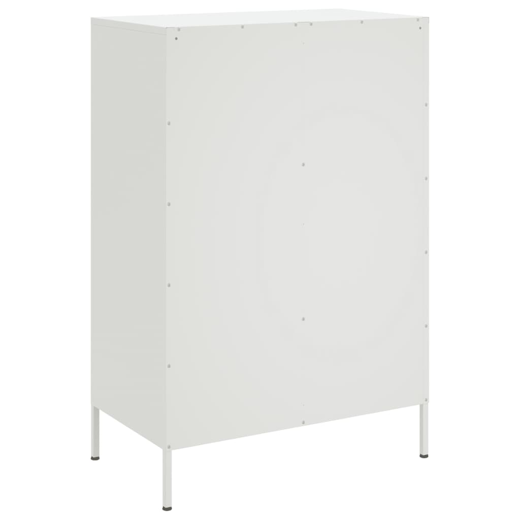 Credenza Bianca 68x39x101,5 cm in Acciaio - homemem39
