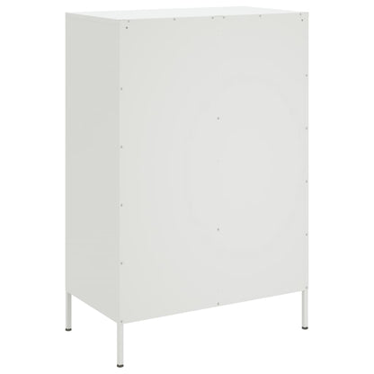 Credenza Bianca 68x39x101,5 cm in Acciaio - homemem39
