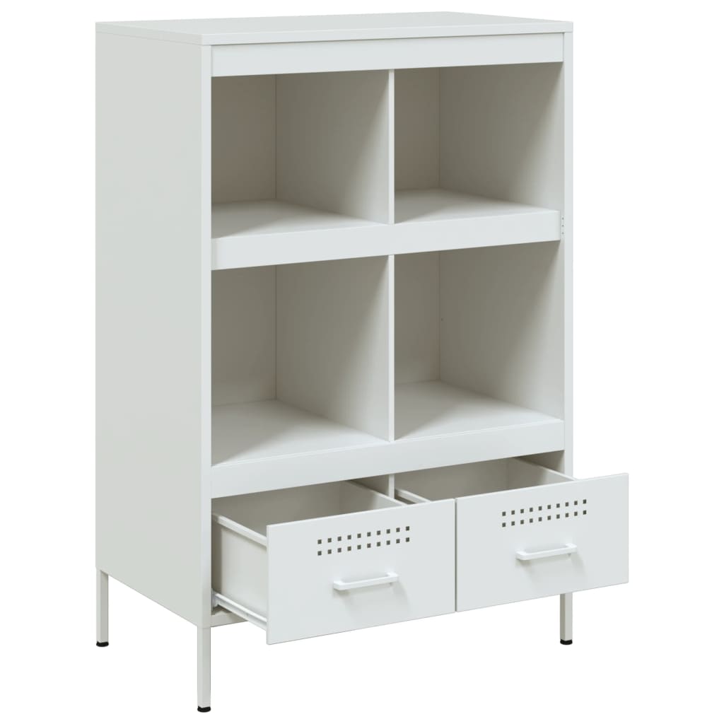 Credenza Bianca 68x39x101,5 cm in Acciaio - homemem39