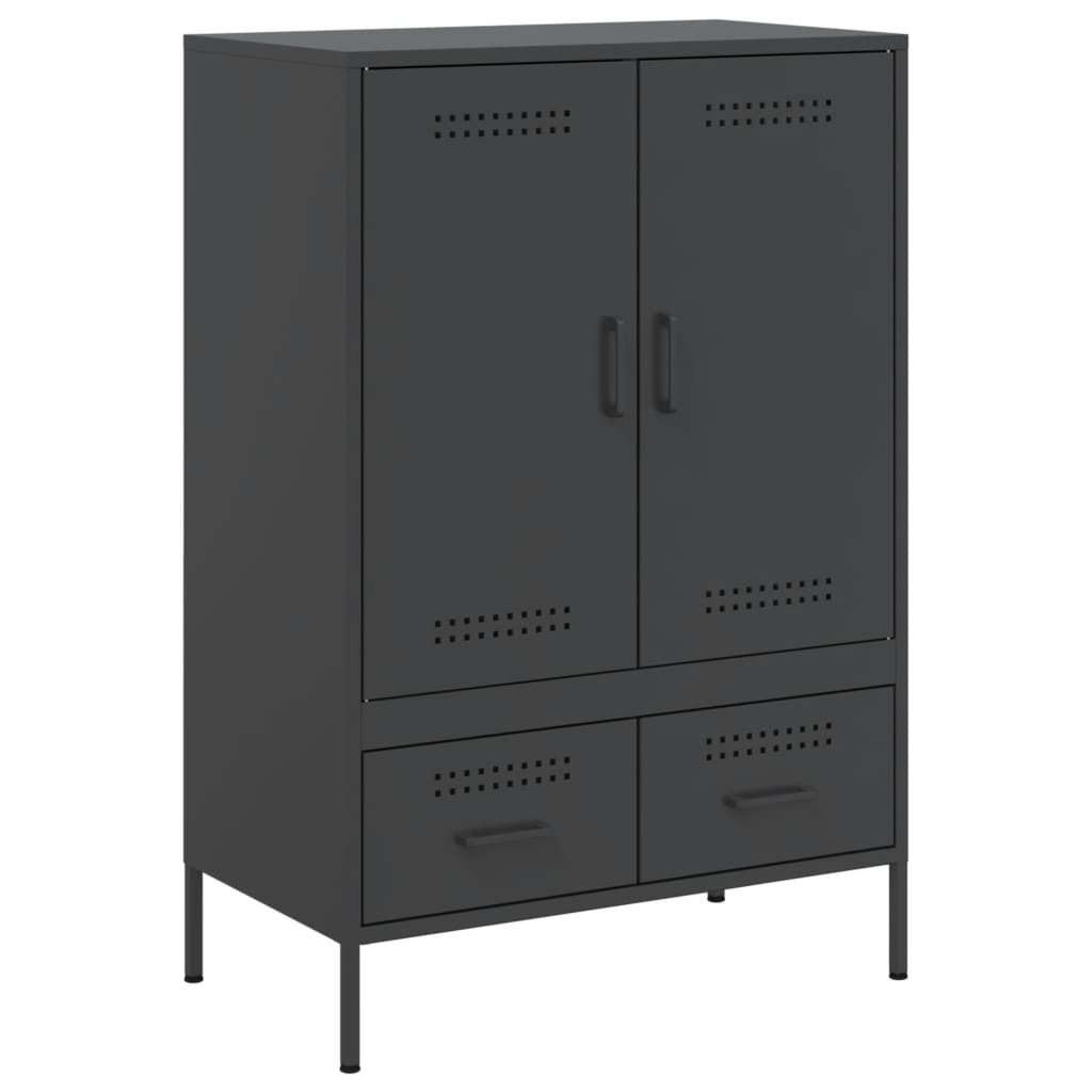 Credenza Nera 68x39x101,5 cm in Acciaio - homemem39