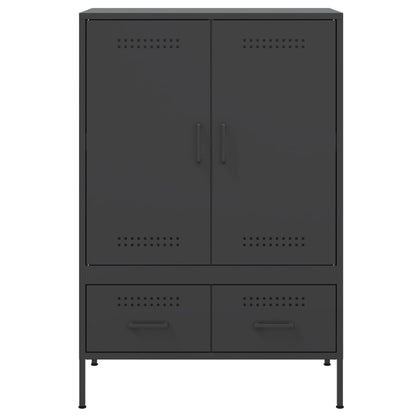 Credenza Nera 68x39x101,5 cm in Acciaio - homemem39