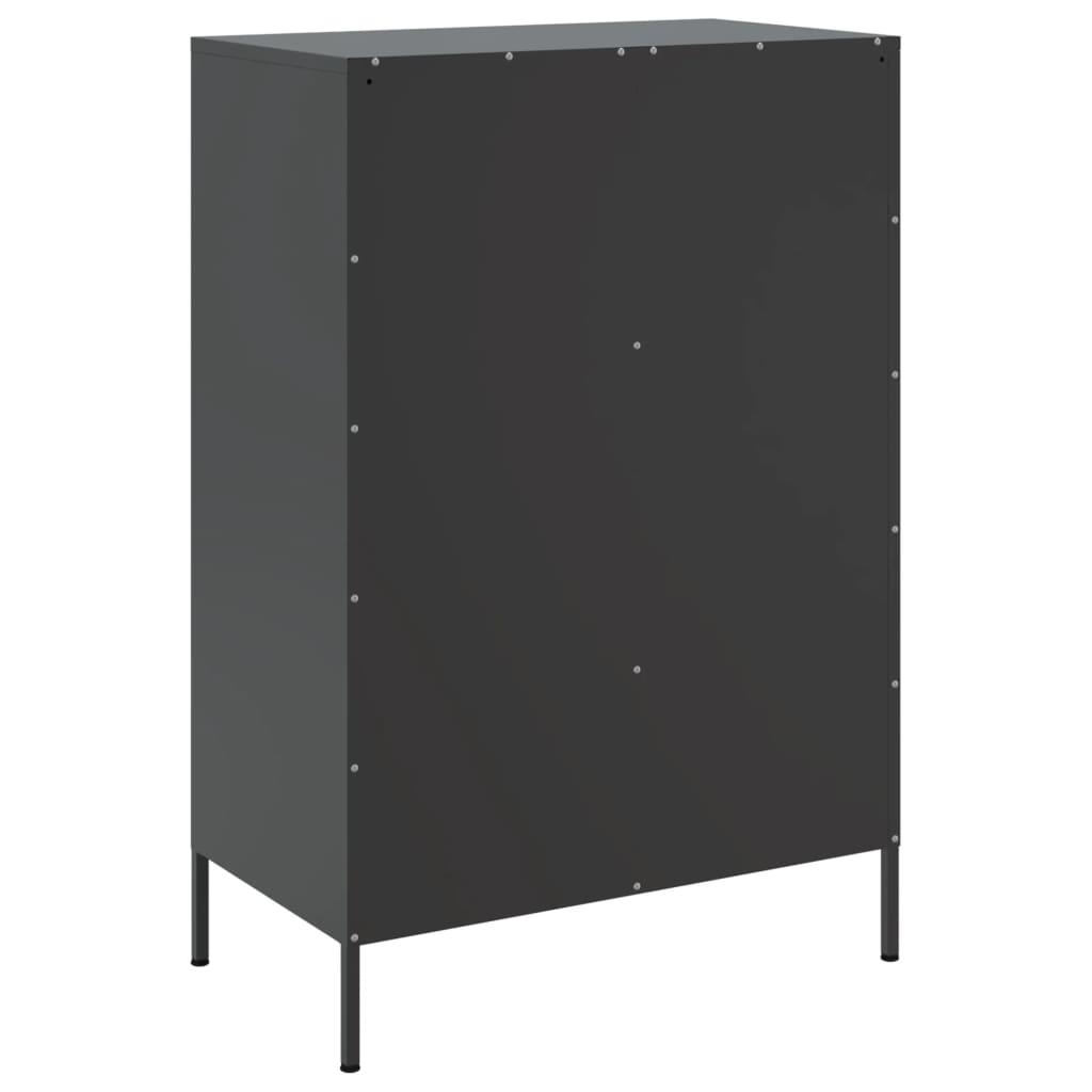 Credenza Nera 68x39x101,5 cm in Acciaio - homemem39