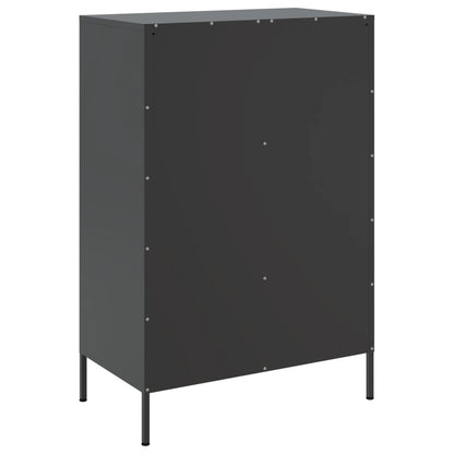 Credenza Nera 68x39x101,5 cm in Acciaio - homemem39