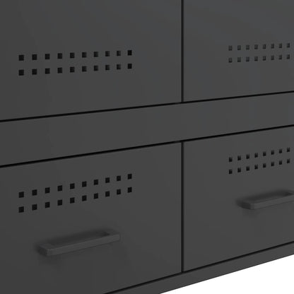 Credenza Nera 68x39x101,5 cm in Acciaio - homemem39