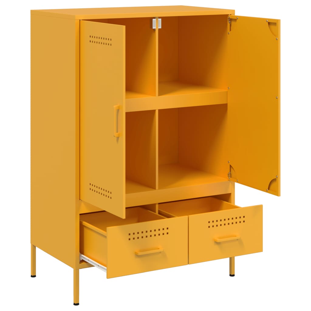 Credenza Giallo Senape 68x39x101,5 cm in Acciaio - homemem39