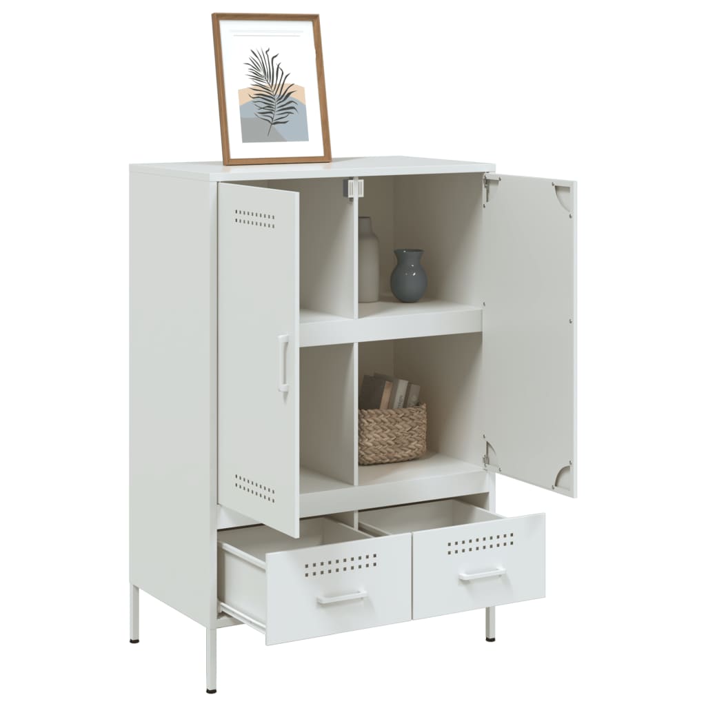 Credenza Bianca 68x39x101,5 cm in Acciaio | homemem39