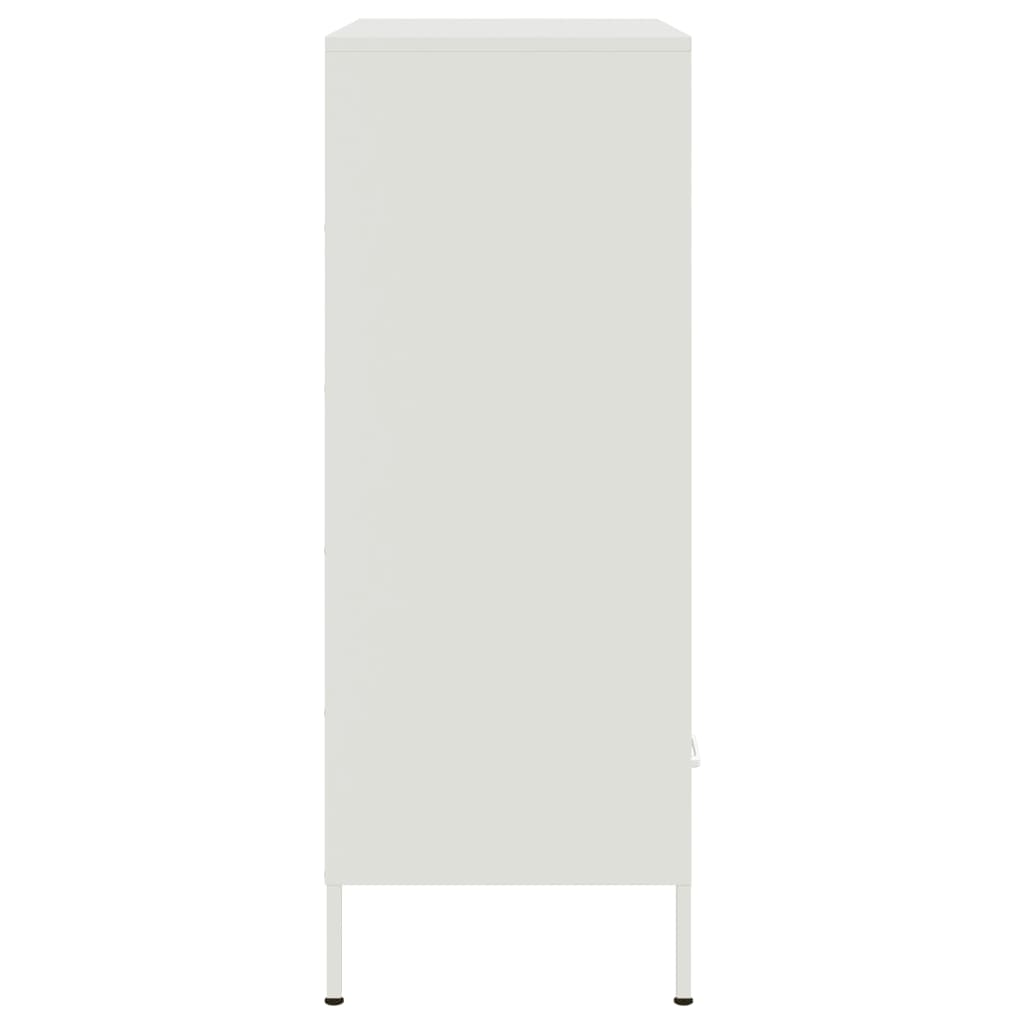Credenza Bianca 68x39x101,5 cm in Acciaio - homemem39