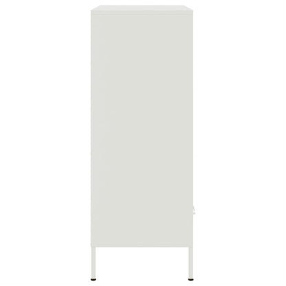 Credenza Bianca 68x39x101,5 cm in Acciaio - homemem39