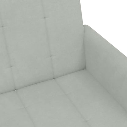 Divano Letto a 2 Posti con Poggiapiedi Grigio Chiaro in Velluto - homemem39