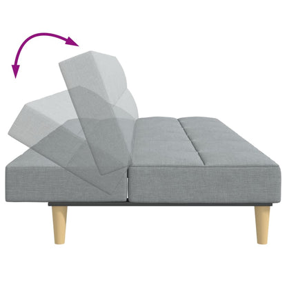 Divano Letto a 2 Posti con Poggiapiedi Grigio Chiaro in Tessuto - homemem39
