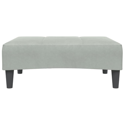 Divano Letto a 2 Posti con Poggiapiedi Grigio Chiaro in Velluto - homemem39