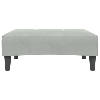 Divano Letto a 2 Posti con Poggiapiedi Grigio Chiaro in Velluto - homemem39