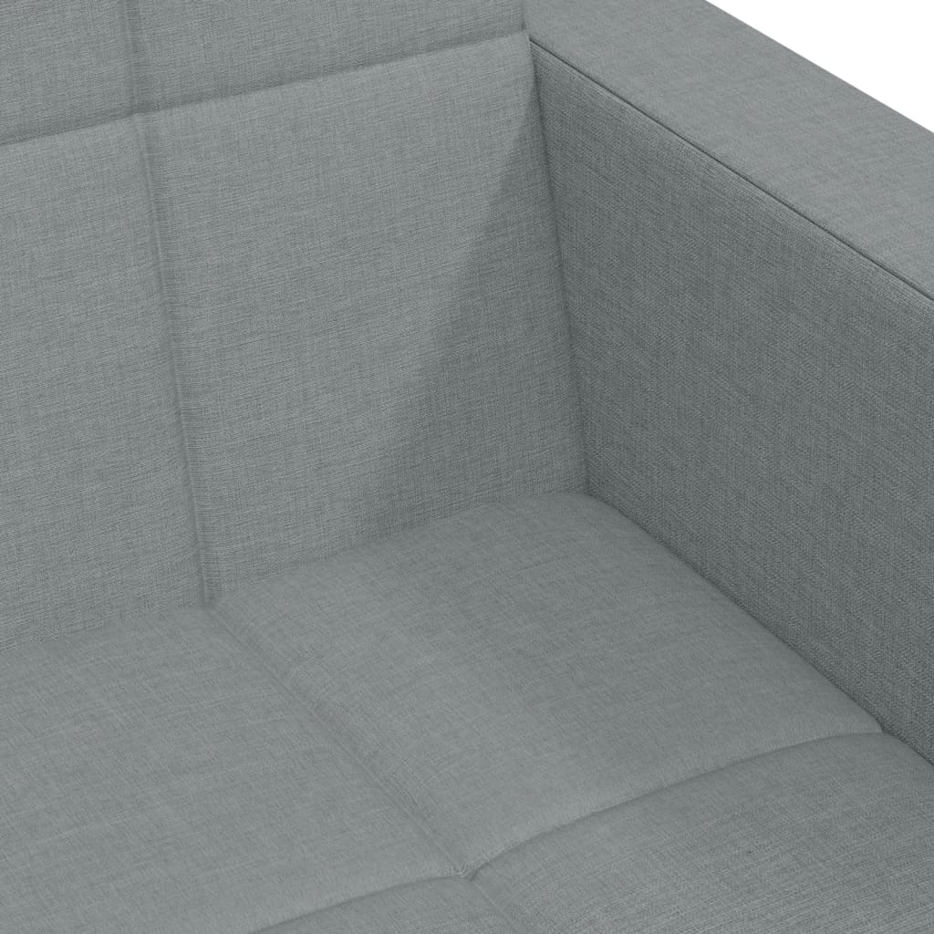 Divano Letto a 2 Posti con Poggiapiedi Grigio Chiaro in Tessuto - homemem39