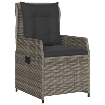 Set da Pranzo da Giardino 9 pz con Cuscini in Polyrattan Grigio | homemem39