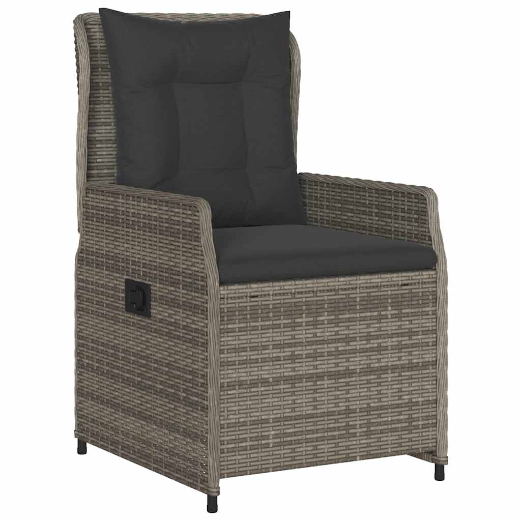Set da Pranzo da Giardino 7 pz con Cuscini in Polyrattan Grigio | homemem39